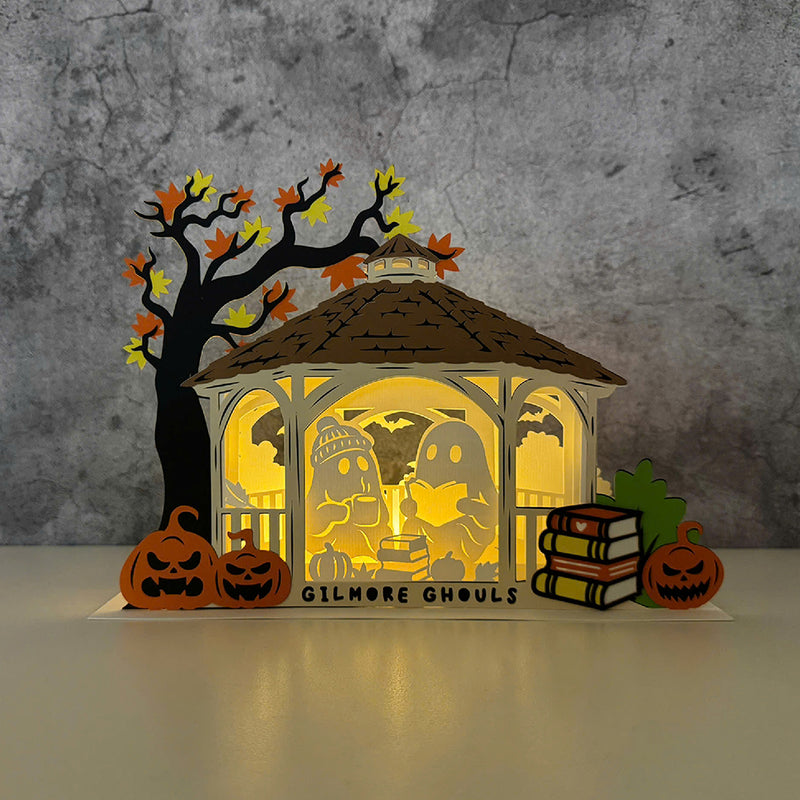 Gilmore Ghouls - 3D Halloween Pop-up Half Circle - Cricut File 1 - LightBoxGoodMan
