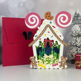 Gingerbread House Mouse Christmas - 3D Christmas Pop-up Card File - Cricut File 1 - LightBoxGoodMan