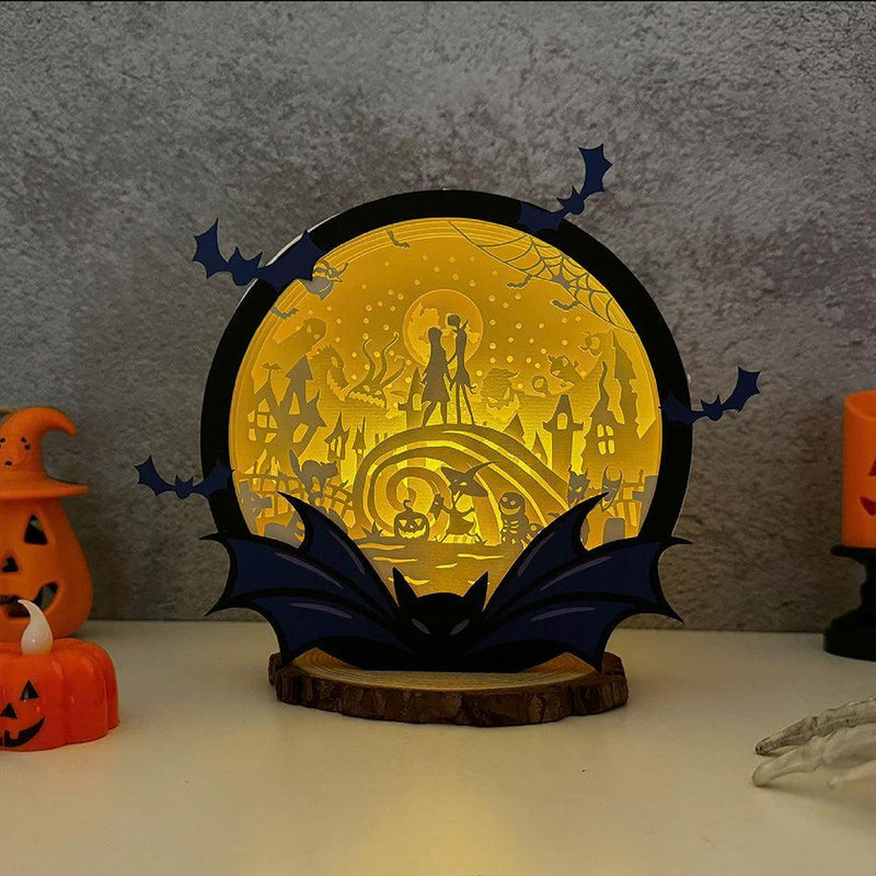 Nightmare Before Christmas 3 - Halloween Papercut Lightbox File - Cricut File - LightBoxGoodMan