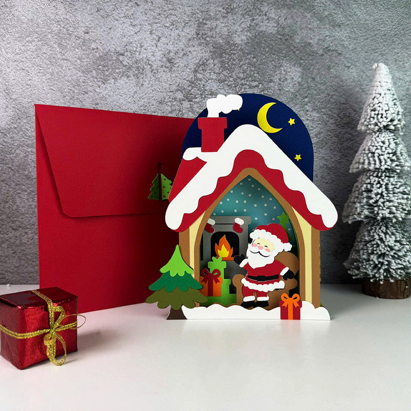 Christmas House - 3D Christmas Pop-up Card File - Cricut File 1 - LightBoxGoodMan
