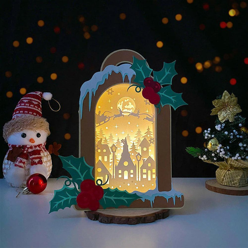 Christmas Snowman - 3D Ornament Lantern File - Cricut File - LightBoxGoodMan