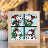 Snoopy Xmas – Paper Cut Light Box File - Cricut File - 8x8" - LightBoxGoodMan