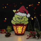 The Grinch - 3D Christmas Cupcake Papercut Lantern File - Cricut File 1 - LightBoxGoodMan