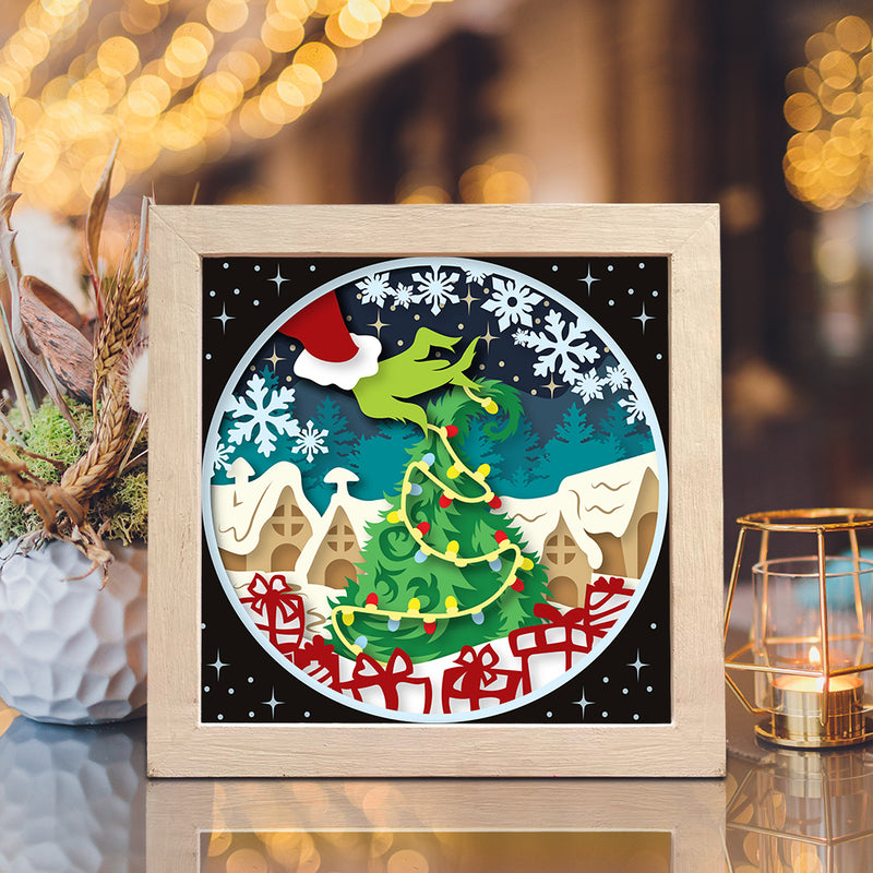 Christmas Village 4 – Paper Cut Light Box File - Cricut File - 8x8" - LightBoxGoodMan