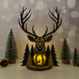 Deer - 3D Christmas Lantern File - Cricut File 3 - LightBoxGoodMan