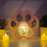 Cat Memorial - Paw-shaped Papercut Lightbox File - 7.6x8" - Cricut File - LightBoxGoodMan - LightboxGoodman