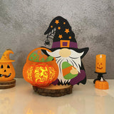 Witch Gnome's Pumpkin Basket - Halloween Themed 3D Gnome Lantern File - Cricut File 3 - LightBoxGoodMan