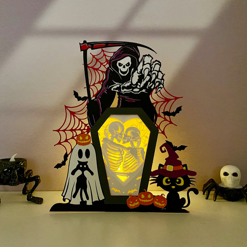 Skeletons - 3D Death Papercut Light Box File - Cricut File 1 - LightBoxGoodMan