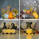 Pack 4 Different Gnome Lantern - 3D New Year Lantern File - Cricut File - LightBoxGoodMan