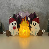 Christmas Campfire 3 - 3D Christmas Campfire Lantern File - Cricut File 3 - LightBoxGoodMan