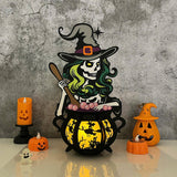 Witch's Cauldron - Halloween Themed 3D Lantern File - Cricut File 2 - LightBoxGoodMan