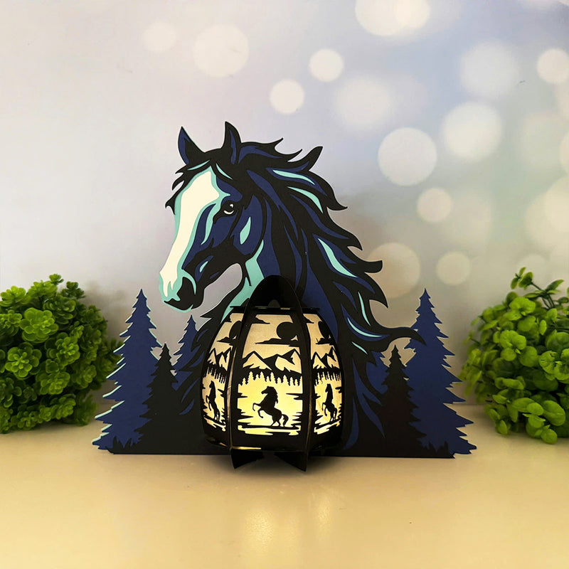 Horse 2 - 3D Animal Lantern File - Cricut File 1 - LightBoxGoodMan