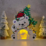 Christmas Bear - Christmas Papercut Lightbox File - Cricut File 2 - LightBoxGoodMan