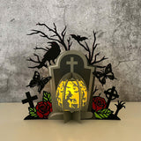 Tombstone 1 - 3D Halloween Tombstone Lantern File - Cricut File - LightBoxGoodMan
