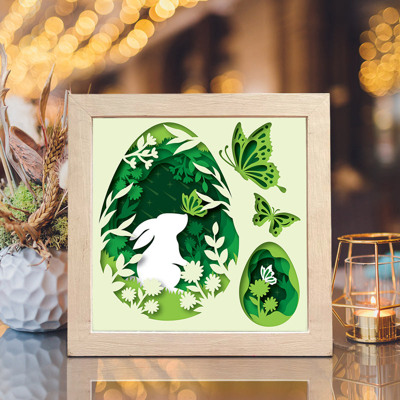 Easter Bunny 3 – Paper Cut Light Box File - Cricut File - 8x8" - LightBoxGoodMan