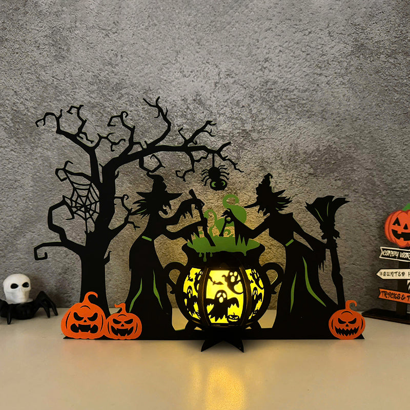 Witch's Cauldron 3 - Halloween Themed 3D Lantern File - Cricut File - LightBoxGoodMan