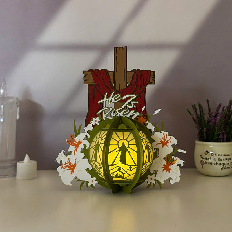 He Is Risen - 3D Easter Lantern File - Cricut File 1 - LightBoxGoodMan