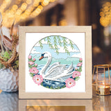 Swan & Flowers – Paper Cut Light Box File - Cricut File - 8x8 inches - LightBoxGoodMan