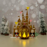 Castle Disney Xmas - 3D Christmas Lantern File - Cricut File 1 - LightBoxGoodMan