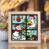 Cute Ghost Christmas – Paper Cut Light Box File - Cricut File - 8x8" - LightBoxGoodMan