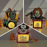 Pack 3 Horror Movie Box - Horror Movies Papercut Lightbox File - Cricut File - LightBoxGoodMan
