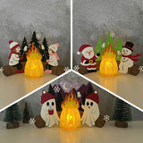 Pack 3 Christmas Campfire - 3D Christmas Campfire Lantern File - Cricut File - LightBoxGoodMan