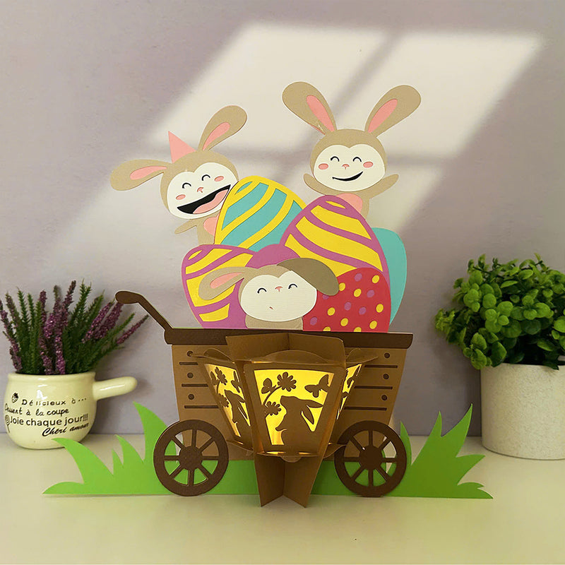 Wheelbarrow - Easter  Wheelbarrow 3D Lantern File - Cricut File - LightBoxGoodMan
