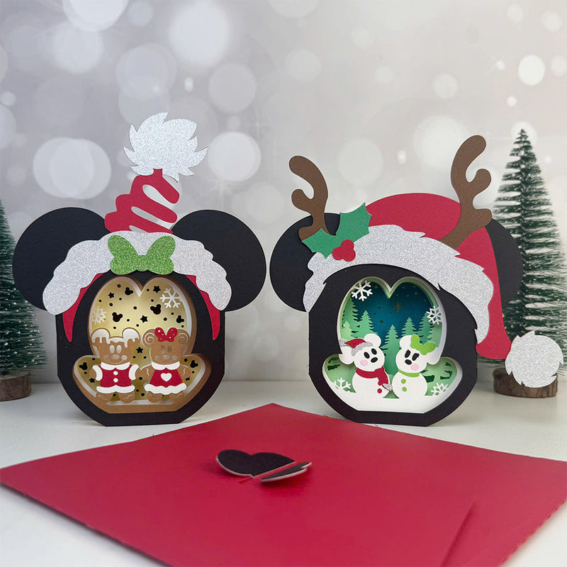 Pack 2 Mouse Christmas - 3D Christmas Pop-up Card File - Cricut File 1 - LightBoxGoodMan