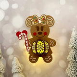 Gingerbread Minnie - 3D Christmas Lantern File - Cricut File 1 - LightBoxGoodMan