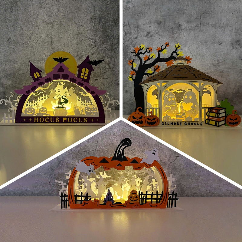 Pack 3 Halloween - 3D Halloween Pop-up Half Circle - Cricut File 1 - LightBoxGoodMan