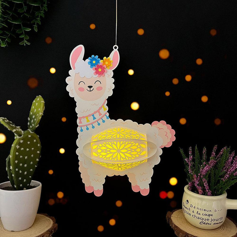 Alpaca - 3D Alpaca Lantern File - 7.8x11.3" - Cricut File - LightBoxGoodMan
