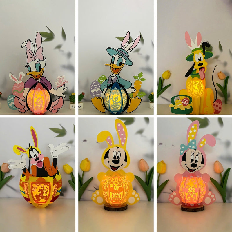 Pack 6 Easter Cutest Lantern - Disney Cartoon Themed 3D Lantern File - Cricut File - LightBoxGoodMan
