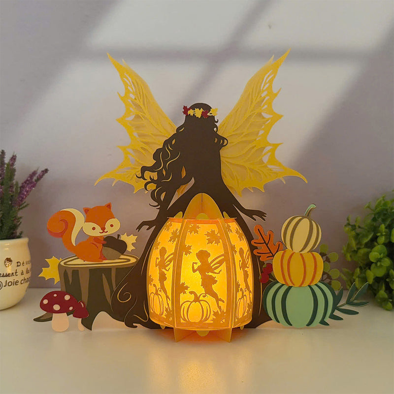 Autumn Fairy - 3D Four Season Fairy Lantern File - Cricut File 1 - LightBoxGoodMan