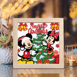 Mickey Couple Xmas – Paper Cut Light Box File - Cricut File - 8x8" - LightBoxGoodMan