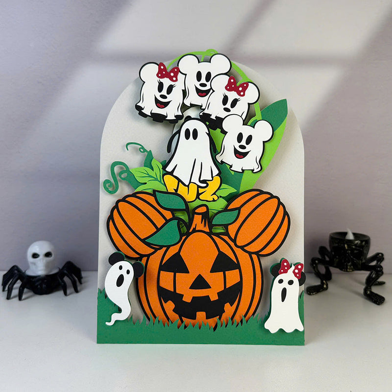 Halloween Mickey - 3D Halloween Flowers Vase Pop-up Card File - Cricut File - LightBoxGoodMan