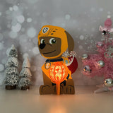 Xmas Zuma - Christmas Themed 3D Paw Patrol Lantern File - Cricut File 1 - LightBoxGoodMan