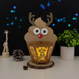 Reindeer Cupcake - 3D Christmas Lantern File - Cricut File 1 - LightBoxGoodMan