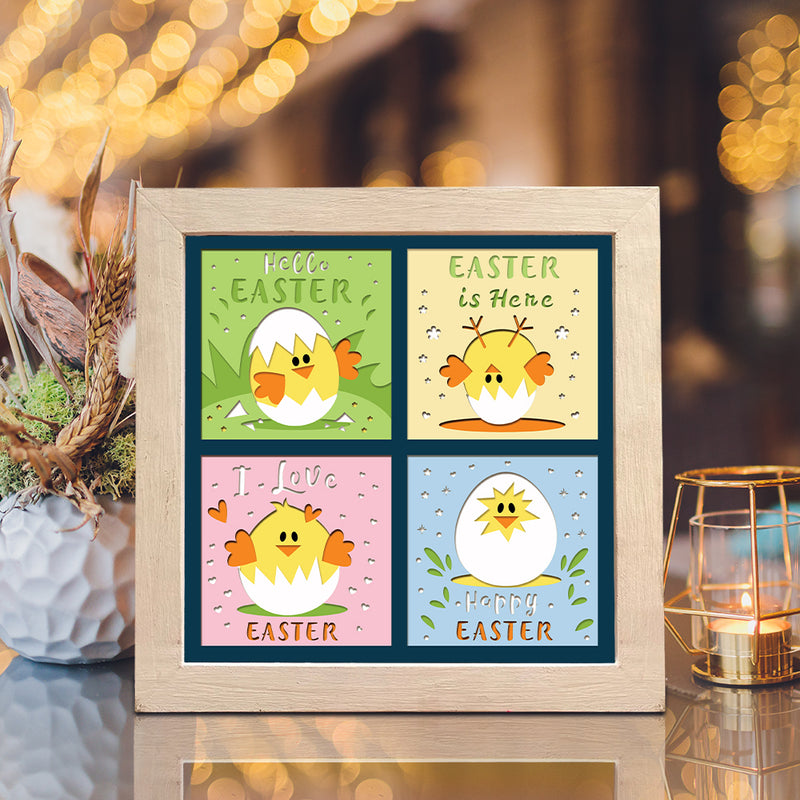 Easter Chicken – Paper Cut Light Box File - Cricut File - 8x8" - LightBoxGoodMan