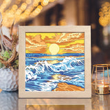 Sunset and Beach – Paper Cut Light Box File - Cricut File - 8x8 inches - LightBoxGoodMan
