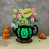 Venus Fly Trap Halloween - 3D Kettle Papercut Lantern File - Cricut File 3 - LightBoxGoodMan