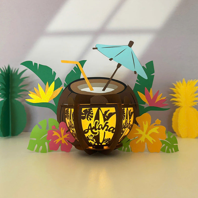 Lantern Coconut - 3D Lantern File - Cricut File 1 - LightBoxGoodMan