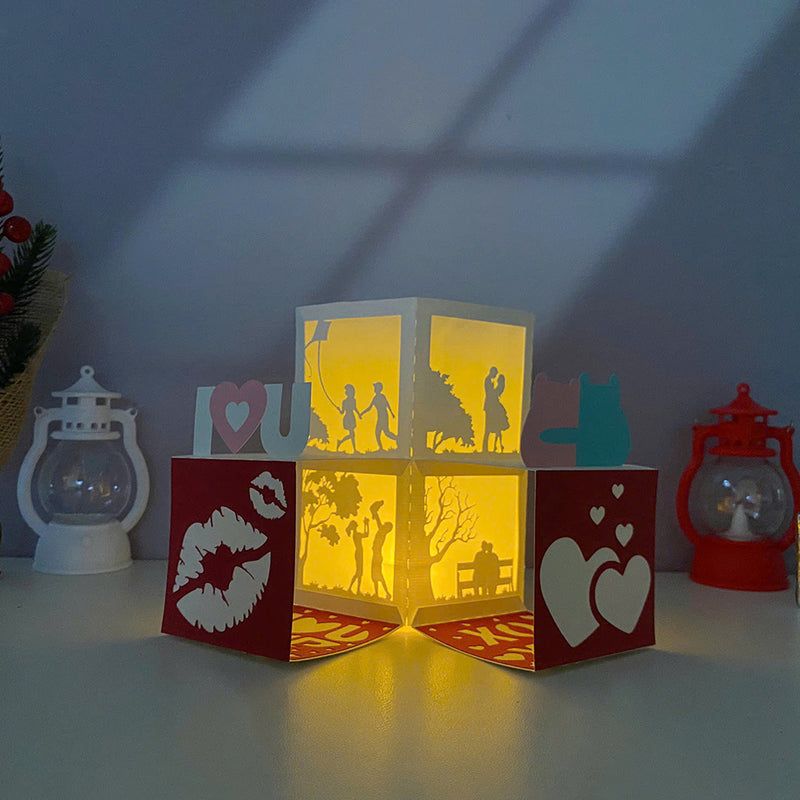 Happy Valentine - 3D Valentine Pop-up Card File - Cricut File 2 - LightBoxGoodMan
