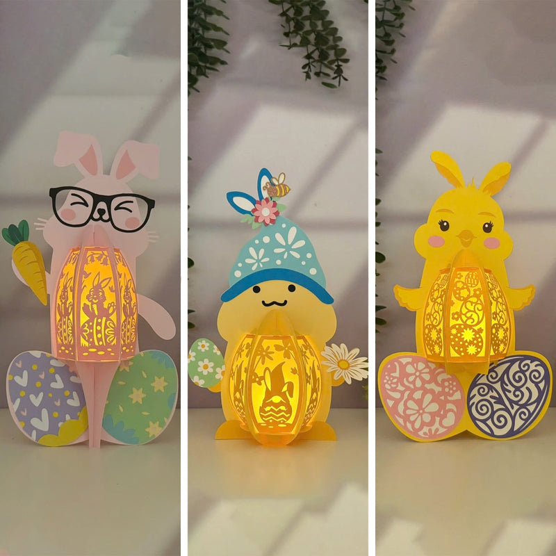 Pack 3 Funniest Easter Lantern - 3D Easter Lantern File - Cricut File - LightBoxGoodMan