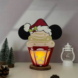 Mickey Xmas - 3D Christmas Cupcake Papercut Lantern File - Cricut File 2 - LightBoxGoodMan