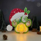 Xmas Dog Paw - 3D Christmas Lantern File - Cricut File 1  - LightBoxGoodMan