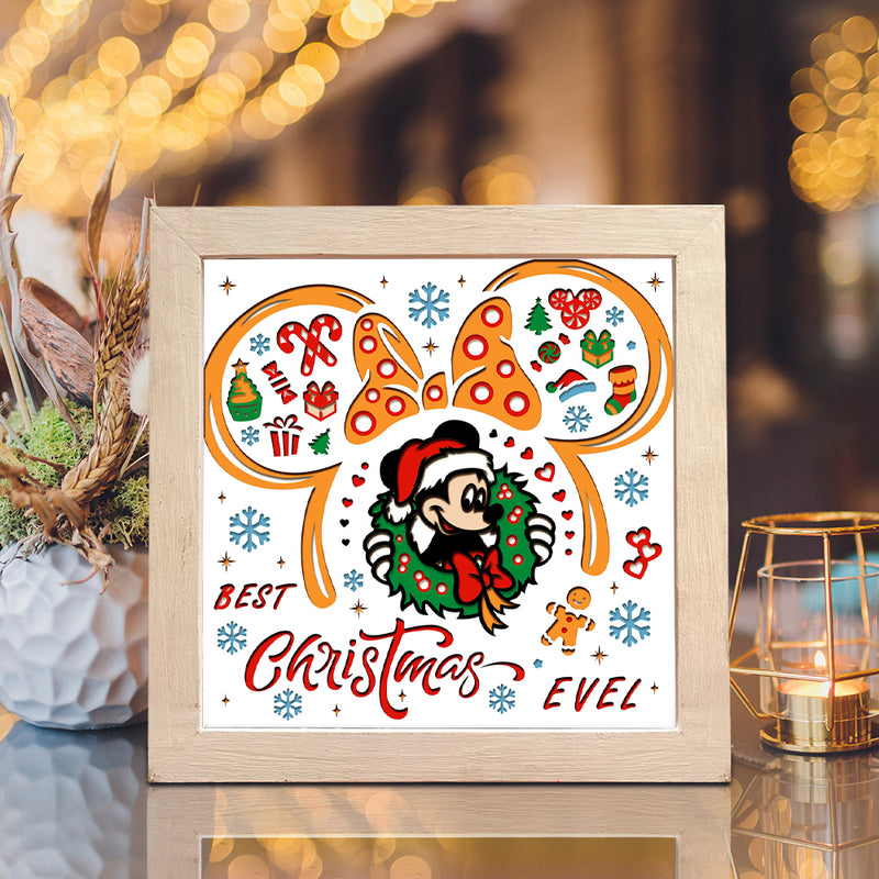 Christmas Mouse 1 – Paper Cut Light Box File - Cricut File - 8x8" - LightBoxGoodMan