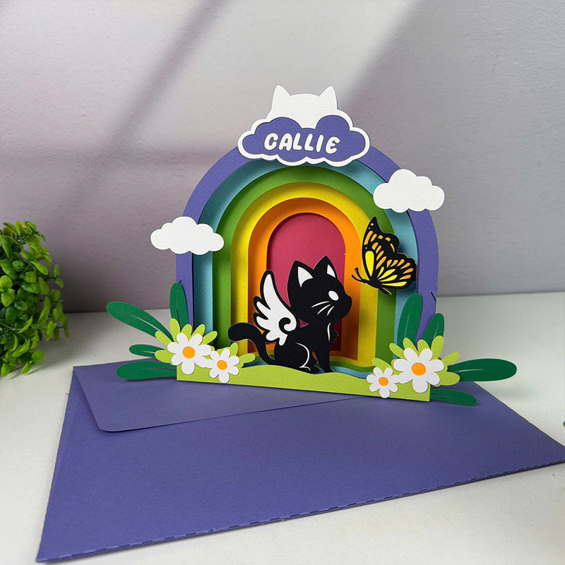 Custom Memorial Pet Cat - 3D Memorial Pop-up Card File - Cricut File 1 - LightBoxGoodMan
