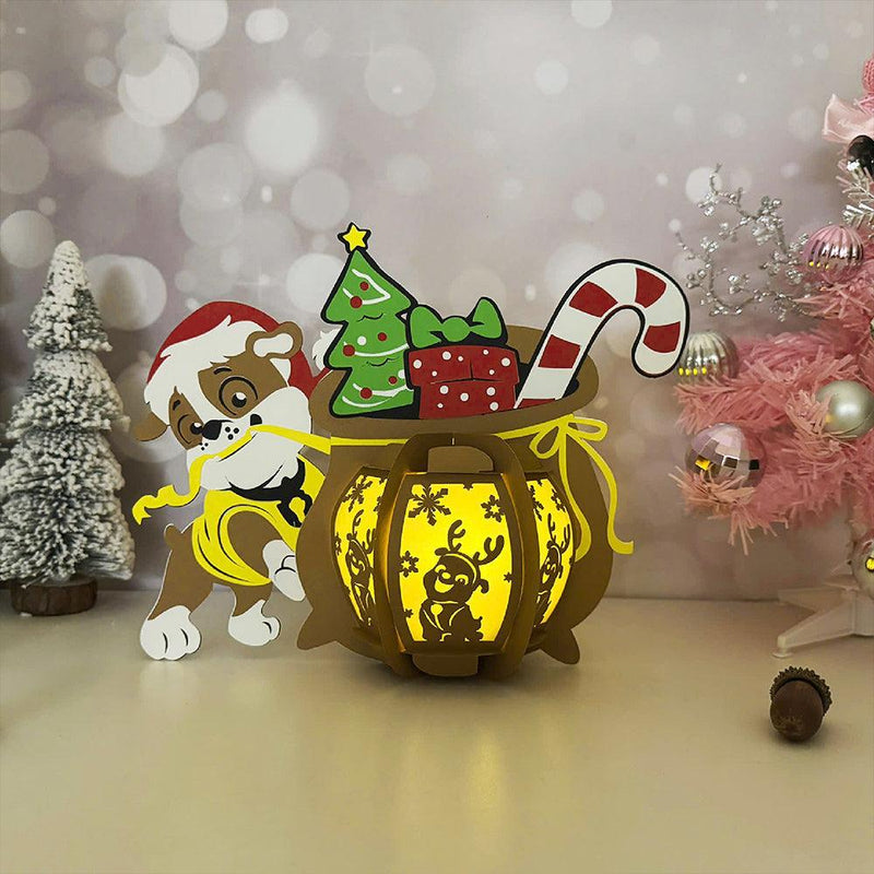 Xmas Rubble - Christmas Themed 3D Paw Patrol Lantern File - Cricut File 1 - LightBoxGoodMan