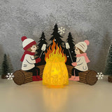 Christmas Campfire 1 - 3D Christmas Campfire Lantern File - Cricut File 3 - LightBoxGoodMan