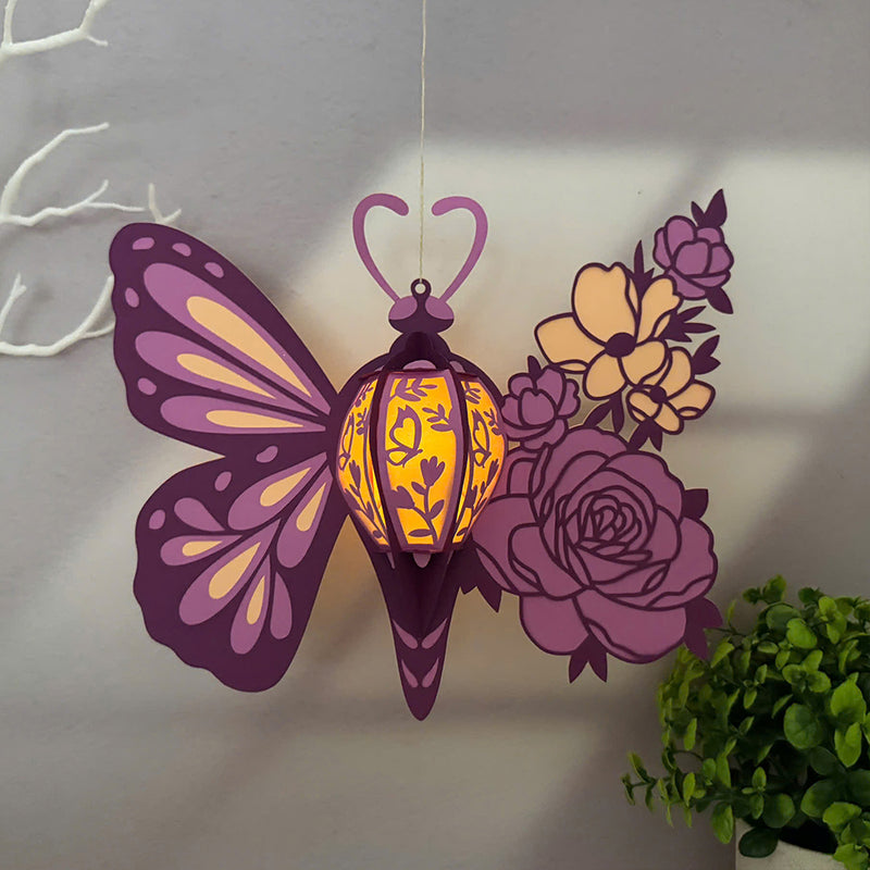 Butterfly Flower 1 - 3D Butterfly Lantern File - Cricut File 1 - LightBoxGoodMan